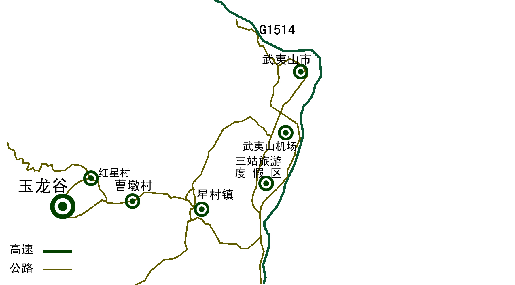 武夷山玉龙谷交通路线图